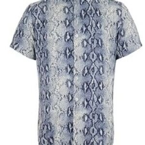 Blue Snake Print Men's Shirt
